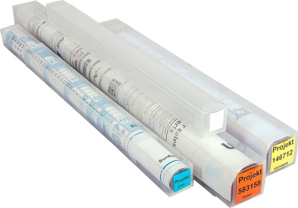 Eichner Planhülse / Zeichnungshülse aus PP, Transparent, Größe: 4,5 x 4,5 cm, 9703-00058