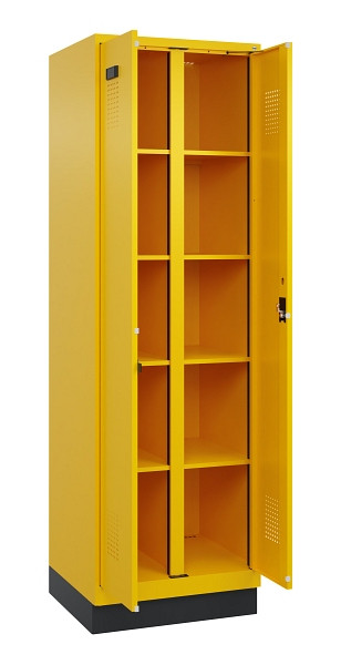 C+P Wäsche-Spind Evolo PLUS, mit Sockel, 2 Abteile, 1950x600x500mm, 1023/1023, Verschluss Zylinderschloss, 049022-20B S10049