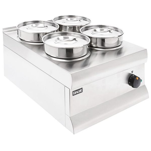 Lincat Silverlink 600 Wasserbad BS4, 750 W trockene Hitze, 4x 4,5 Liter Töpfe inklusive, J542