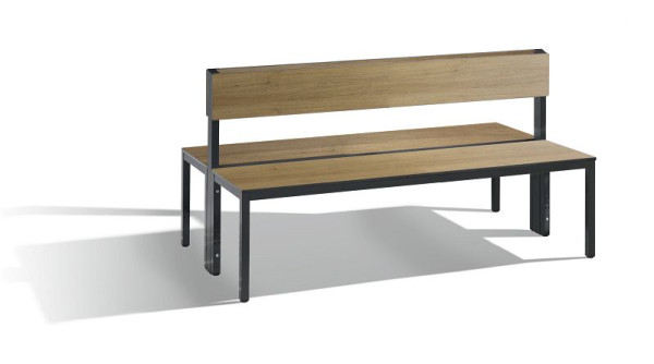 C+P Doppelseitige Sitzbank mit Rückenlehne, Basic Plus, H796xB1500xT760mm, 8061-400 S10004