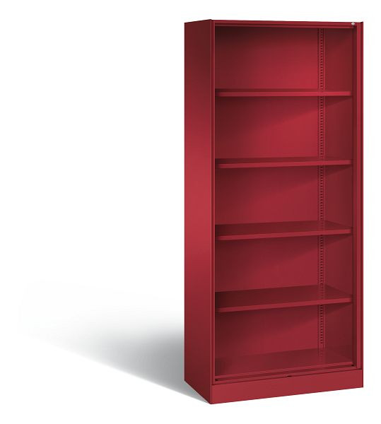 C+P Büroregal Asisto, H1980xB800xT435mm, Farbe: Rubinrot, 5 OH, 140003-000 S10031