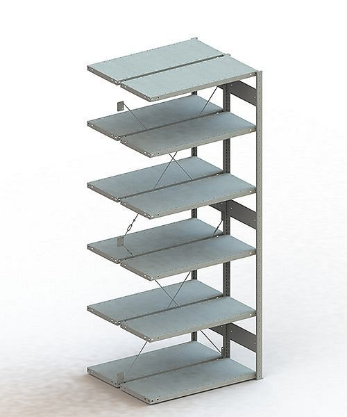 Meta S3 Steckregal CLIP 150 DAR 2500x1000x400 mm, RAL 7035, Bodenanzahl: 2 x 6, 200180821
