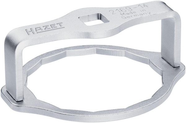 Hazet Ölfilter-Schlüssel, Vierkant hohl 12,5 mm (1/2 Zoll), Außen-14-kant Profil, 103 mm, 2169-14
