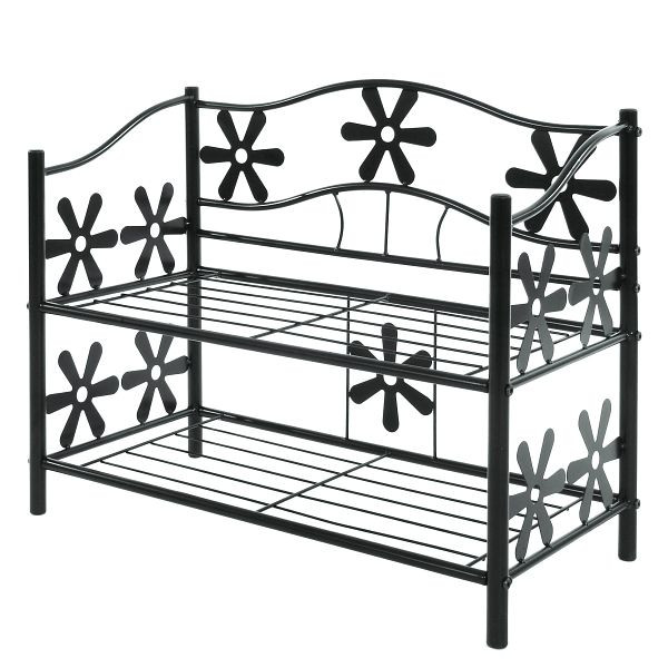 Mendler Regal Metall Bücherregal Schuhregal Standregal Genf, 2 Böden, Höhe 50cm, 29366