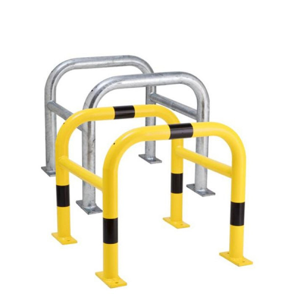 Stein HGS Säulenschutz "Mountain" Ø60mm aus Stahl, zweiteilig, zum Aufdübeln, Höhe: 600mm, Innen 600x600mm/Außen 720x720mm, verzinkt, 25869
