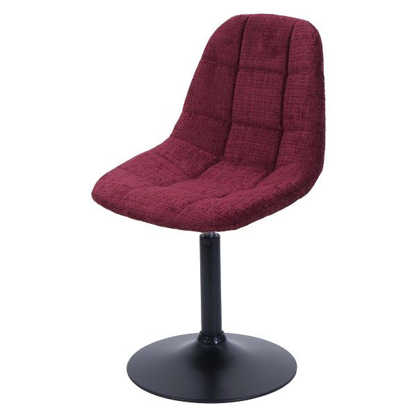 Mendler Esszimmerstuhl HWC-A60, Küchenstuhl Stuhl Drehstuhl, Stahl FSC® Stoff/Textil Chenille (465g/m²), bordeaux, 108897