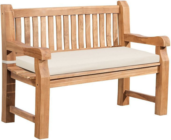 CLP Teakbank Jackson mit Sitzkissen 120 cm teak, creme, 327266
