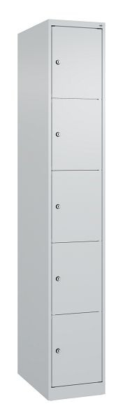 C+P Schließfachschrank Classic PLUS, 1850x300x500mm, 7035/7035, mit 5 Fächern, 080000-105 S10008