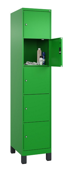 C+P Schließfachschrank Evolo PLUS, mit Füßen, 5 Fächer, 1950x400x500mm, 6037/60, 049010-125 S10026