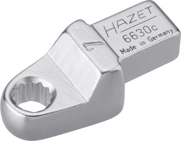 Hazet Einsteck-Ringschlüssel, Einsteck-Vierkant 9 x 12 mm, Außen-Doppel-Sechskant-Tractionsprofil, 7 mm, 6630C-7