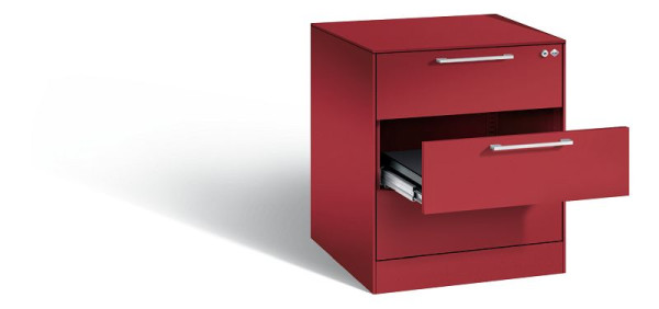 C+P Karteischrank Asisto, H710xB562xT600mm, Farbe: Rubinrot, Bügelgriff, 146274-322 S10064