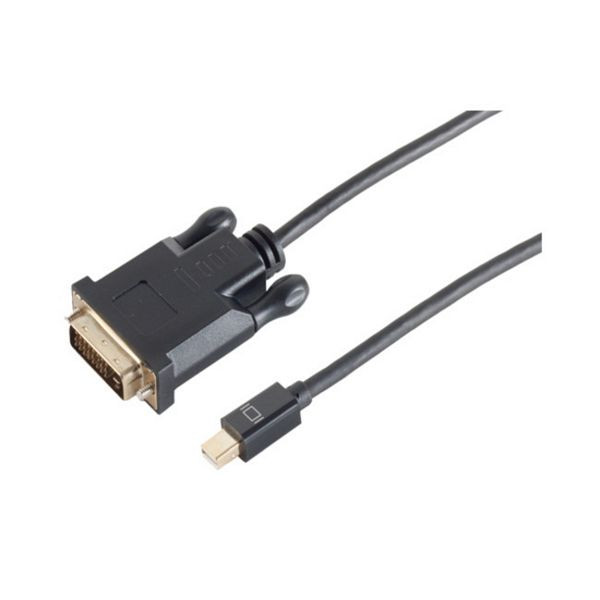 S-Conn Mini Displayport Stecker 1.2 auf DVI-D 24+1 Stecker, schwarz, 5m, 10-55055