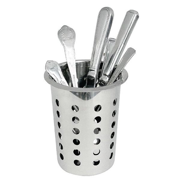 Olympia Runder Besteckbehälter Edelstahl, passend für Besteckhalter S556-S558, Höhe: 13,5 cm, L443