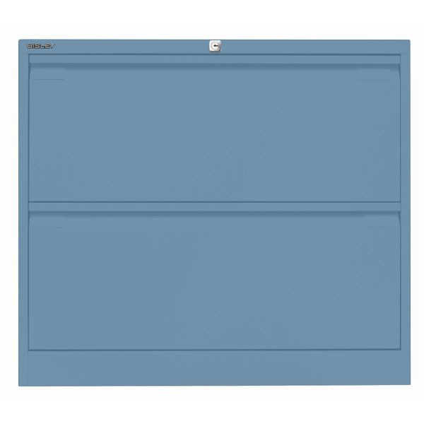 Bisley Hängeregistraturschrank, doppelbahnig, 2 HR-Schubladen, 605 blau, DF2605