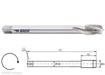 BAER HSSE Maschinengewindebohrer 15° RSP - M 22 x 2,5 - DIN 376 langspanende Werkstoffe, 110608020
