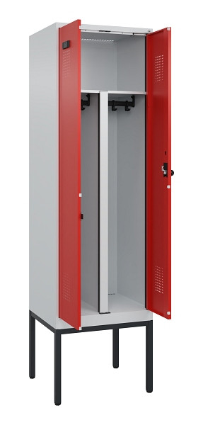 C+P PSA Doppel-Spind Evolo PLUS, Gestell, 2 Abteile, 2120x600x500mm, 7035/3020, Drehriegel, 0490327-20P S10005