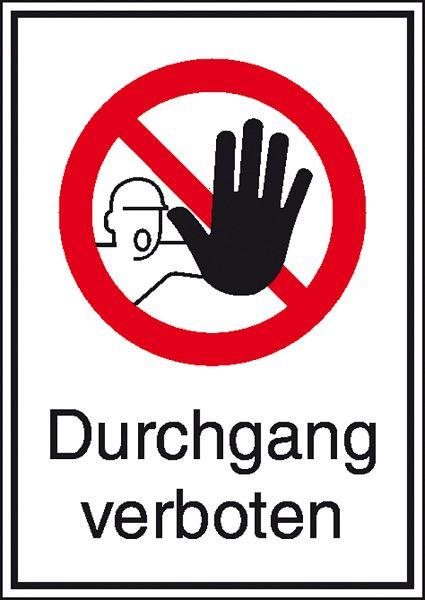 SafetyMarking Verbots-Kombischild, Durchgang verboten, BxH 13,1x18,5 cm, Aluminium, 11.1142