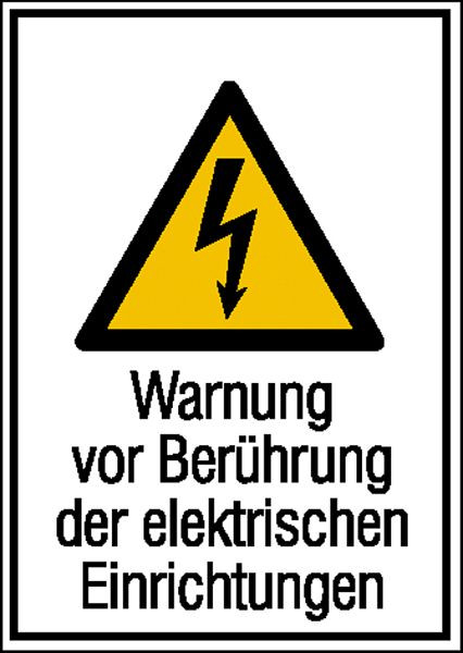 SafetyMarking Warn-Kombischild, Warnung vor Berührung der elektrischen Einrichtungen, BxH 13,1x18,5 cm, Folie, selbstklebend, 21.1246