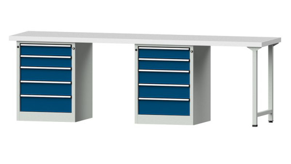 ANKE Werkbänke Kombiwerkbank, Modell 915 V, 2800 x 700 x 900 mm, RAL 7035/5010, KSP 50 mm, 415.135