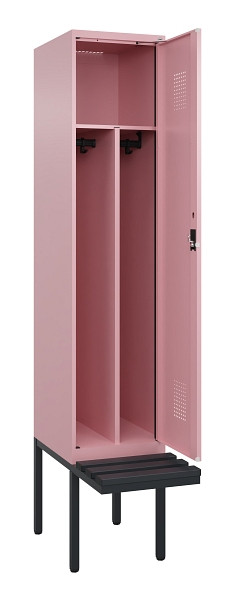 C+P Spind Evolo PLUS, 1 Abteile, 2120x400x815mm, 3015/3015, Haken 4, Zylinderschloss, Sitzfläche Kunststoff, Trennwand, 0490407-12F S10104