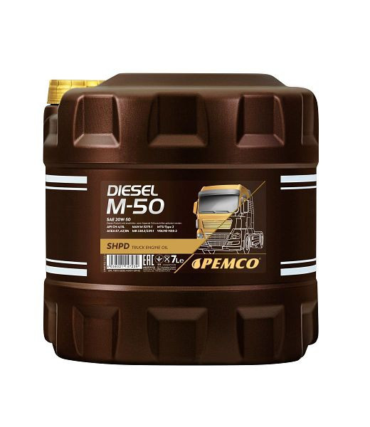 PEMCO Mehrbereichsöl 702 Diesel M-50 SHPD 20W-50, VE: 7 l, PM0702-7