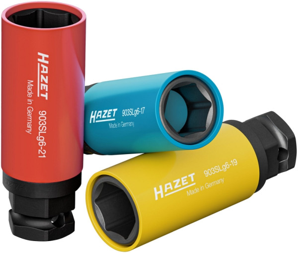 Hazet Schlag-, Maschinenschrauber Steckschlüsseleinsatz Satz, 1/2 Zoll Vierkant, 24 mm 3-teilig, 17, 19, 21, 903SLG6/3