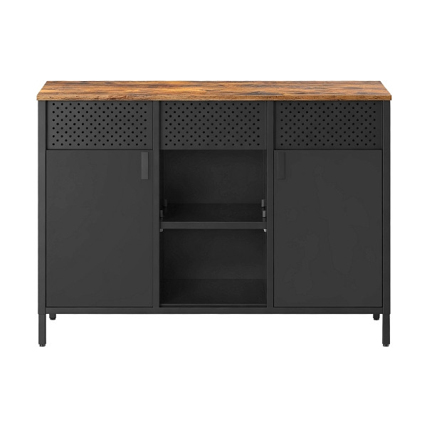 SONGMICS Lagerschrank, Tintenschwarz, 110x40x76 cm, LSC204B01