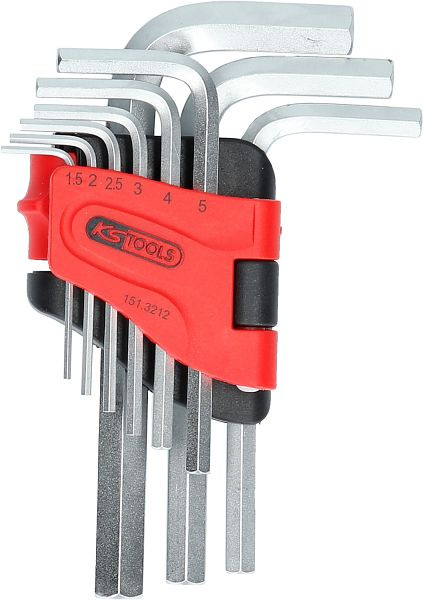 KS Tools Innensechskant-Winkelstiftschlüssel-Satz, im Klapphalter, 9-teilig1, 5-10mm, 151.3212