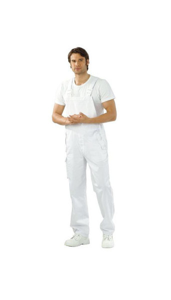 Planam Food Herren Latzhose, reinweiß, Größe 64, 5340064