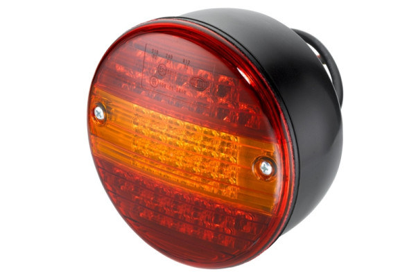 HELLA Heckleuchte, LED, 24V, Anbau/geschraubt, Lichtscheibenfarbe: rot/gelb, Stecker: Superseal 1 x 4, Stecker: Female, links/rechts, 2SD 340 685-051