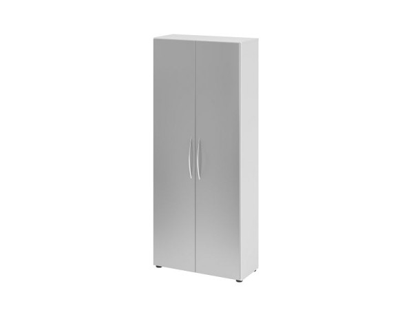 Hammerbacher Schrank 5OH 34, 6cm tief BM Weiß/Silber, V4100/W/S/BM