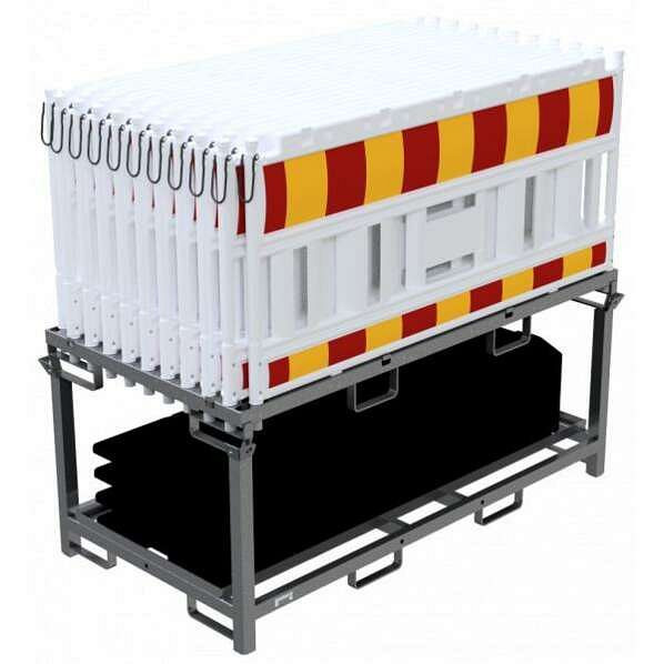 Schake Absperrschrankengitter SET5, bestehend aus: Lager- und Transporttraverse, mit Folie Typ1 ohne Lampenadapter (Art.-Nr. 33420KSK), 33420KSK-SET5