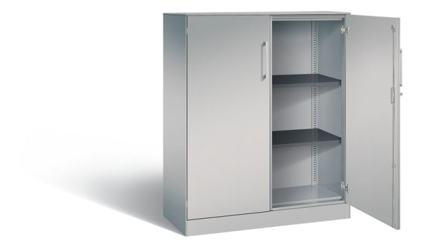 C+P Flügeltürenschrank Asisto, H1310xB1000xT435mm, Farbe: Weißaluminium, Bügelgriff, 3 OH, 141032-000 S10199