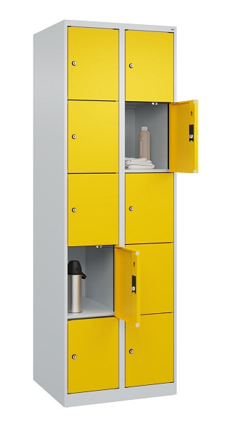 C+P Schließfachschrank Evolo PLUS, 10 Fächer, 1850x600x500mm, 7035/1023, 049000-205 S10001