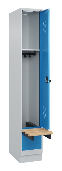C+P Spind Evolo PLUS, 1 Abteile, 1950x300x815mm, 7035/5012, Drehriegel, 049040-10 S10007