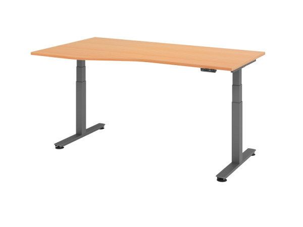 Hammerbacher Sitz-Steh-Schreibtisch elektrisch 180x100/80cm Buche, VXDSM18/6/G