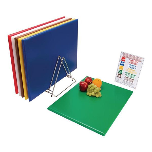 Hygiplas extra großes Schneidebretter Set mit hoher Dichte inklusive Ständer und Poster, CH303