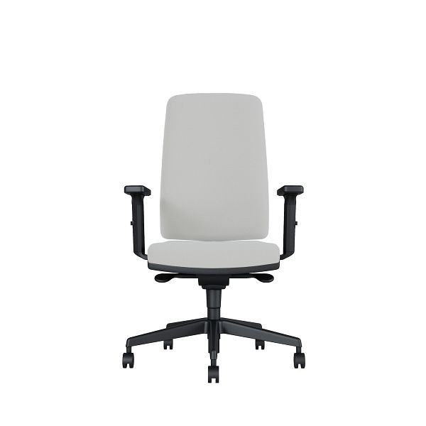 Bisley Bürodrehstuhl Stone, Tiefenverstellbarer Sitz, Mit Armlehnen, Kunststofffußkreuz, MR6643 light grey, STONETKLMR6643