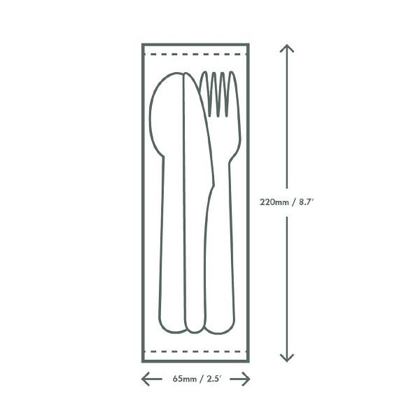 Vegware Kompostierbares Papierbesteck Set 4 in 1 (250 Stück), CU545