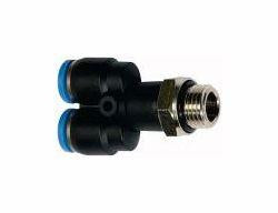 Riegler Y-Steckverschraubung, drehbar, Außengewinde zylindrisch mit O-Ring (NBR), 109583