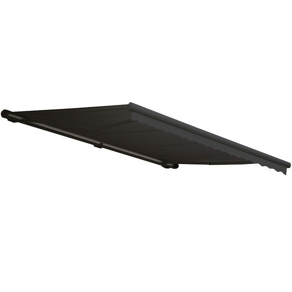 Mendler Elektrische Kassetten-Markise T124, Vollkassette Volant 5x3m, Polyester Anthrazit, anthrazit, 58279+34295+58312+62481