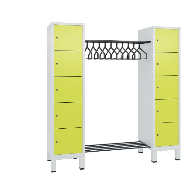C+P Garderobe Evolo, 10 Fächer, H1850xB1790xT500 mm, Grau/Viridingrün, 48410-02 S10313