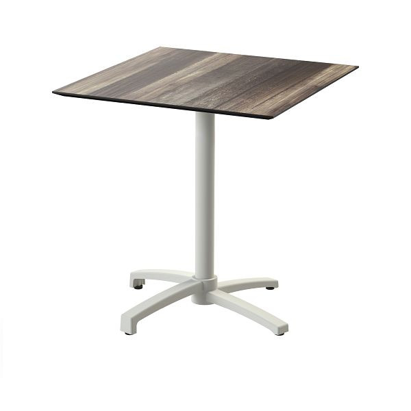Feros X Cross Terrassentisch Sand gestell + Tropical Wood HPL Tischplatte 70x70 cm, 110091277