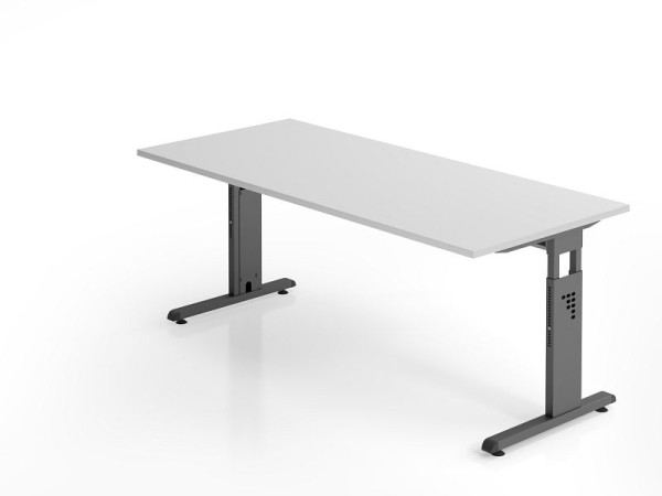 Hammerbacher Schreibtisch OS19, 180 x 80 cm, Platte: Grau, 25 mm dick, 2 mm ABS-Kante, Rechteckform, VOS19/5/G