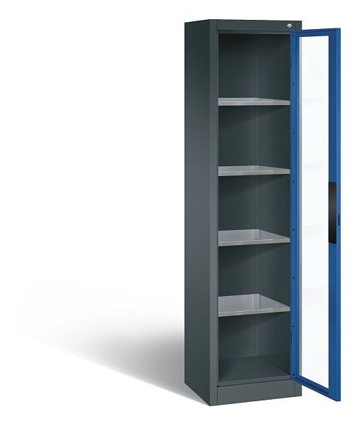 C+P Werkzeugschrank Acurado, H1950xB502xT400mm, Farbe: Anthrazitgrau / Enzianblau, Muldengriff, 8900-055 S10010