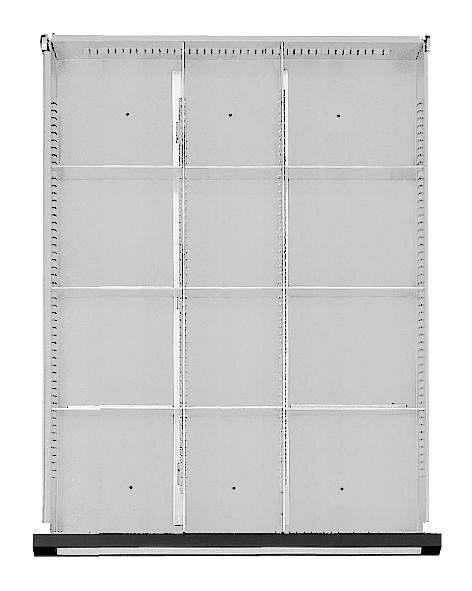 ANKE Werkbänke Schubladeneinteilungssatz; für Schublade 410 x 540 mm (BxT); für Fronthöhe 60 mm; 1/3 Teilung, 902.004