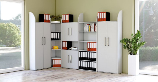 Kerkmann Regalfeld DANTE 2600 x 800 mm 7 Böden, lichtgrau, 50983011