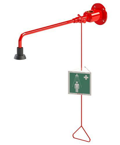 BROEN-LAB Körperdusche, rot, Wandmontage, 5/4" für Zirkulation, DVGW, 306264