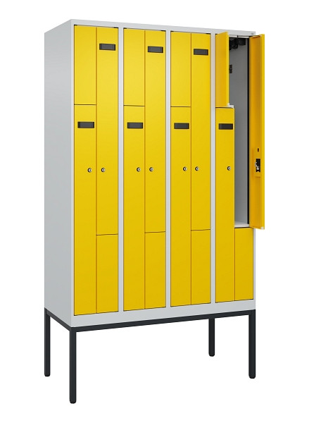 C+P Z-Spind Evolo PLUS, Gestell, 8 Fächer, 2120x1200x500mm, 7035/1023, Zylinderschloss, 0490337-408 S10025