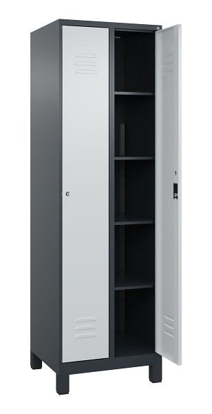 C+P Wäsche-Spind Classic PLUS, Füße, 2 Abteile, 1950x600x500mm, 7016/7035, 080010-20B S10028